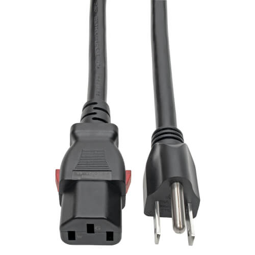 Tripp-Lite P007-L03 | Computer Power Cord, NEMA 5-15P to Locking C13 - Heavy-Duty, 15A, 125V, 14 AWG, 3 ft. (0.91 m), Black
