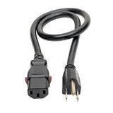 Tripp-Lite P007-L03 | Computer Power Cord, NEMA 5-15P to Locking C13 - Heavy-Duty, 15A, 125V, 14 AWG, 3 ft. (0.91 m), Black