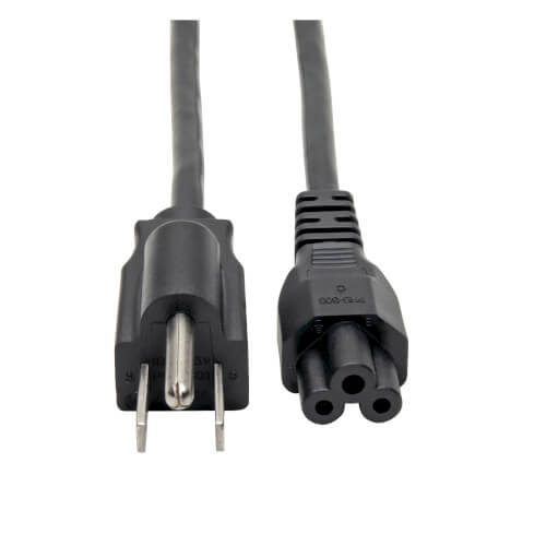 Tripp-Lite P013-003 | 3-Slot Power Cord, NEMA 5-15P to C5 - Laptop/Notebook, 10A, 125V, 18 AWG, 3 ft. (0.91 m), Black