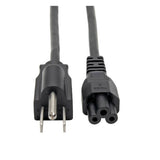 Tripp-Lite P013-006 | 3-Slot Power Cord, NEMA 5-15P to C5 - Laptop/Notebook, 10A, 125V, 18 AWG, 6 ft. (1.83 m), Black