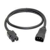 Tripp-Lite P018-002 | Power Cord C14 to C15 - Heavy-Duty, 15A, 250V, 14 AWG, 2 ft. (0.61 m), Black