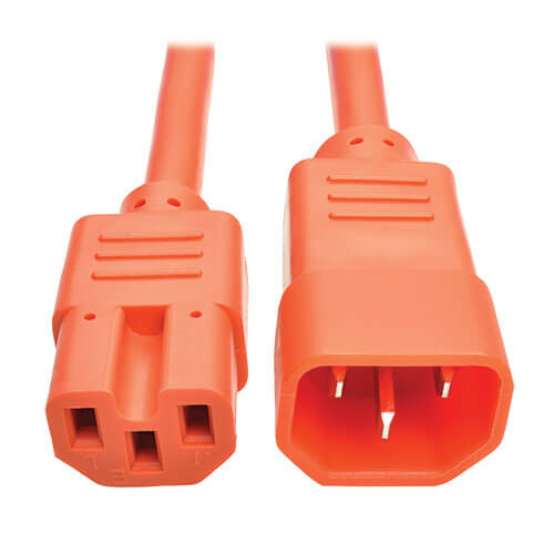 Tripp-Lite P018-002-AOR | Power Cord C14 to C15 - Heavy-Duty, 15A, 250V, 14 AWG, 2 ft. (0.61 m), Orange