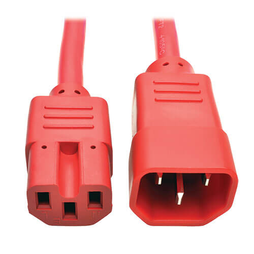 Tripp-Lite P018-002-ARD | Power Cord C14 to C15 - Heavy-Duty, 15A, 250V, 14 AWG, 2 ft. (0.61 m), Red