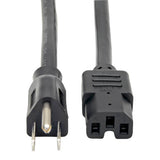 Tripp-Lite P019-004 | Power Cord, NEMA 5-15P to C15 - Heavy-Duty, 15A, 125V, 14 AWG, 4 ft. (1.22 m), Black