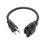 Tripp-Lite P022-001 | Power Extension Cord, NEMA 5-15P to NEMA 5-15R - 10A, 120V, 18 AWG, 1 ft. (0.31 m), Black