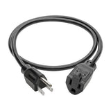 Tripp-Lite P022-003 | Power Extension Cord, NEMA 5-15P to NEMA 5-15R - 10A, 120V, 18 AWG, 3 ft. (0.91 m), Black