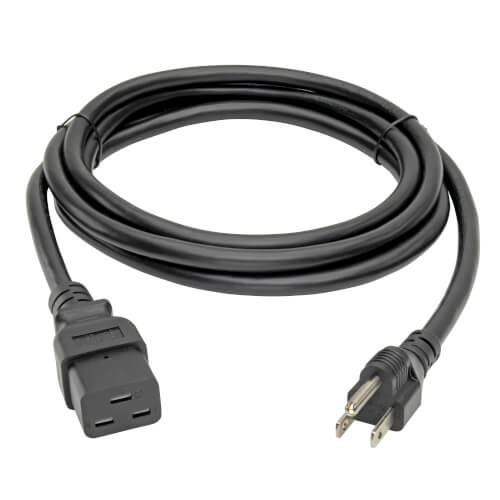 Tripp-Lite P034-010 | Computer Power Cord, C19 to NEMA 5-15P - Heavy-Duty, 15A, 125V, 14 AWG, 10 ft. (3.05 m), Black