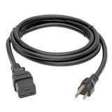 Tripp-Lite P034-010 | Computer Power Cord, C19 to NEMA 5-15P - Heavy-Duty, 15A, 125V, 14 AWG, 10 ft. (3.05 m), Black