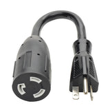 Tripp-Lite P044-06I | Power Cord Adapter, NEMA L5-20R to NEMA 5-20P - Heavy-Duty, 20A, 120V, 12 AWG, 6-in. (15.24 cm), Black