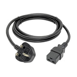 Tripp-Lite P052-008 | UK Computer Power Cord, C19 to BS1363, 13A, 250V, 16 AWG, 8 ft. (2.43 m), Black