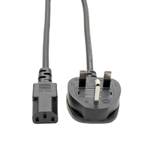Tripp-Lite P056-006-10A | UK Computer Power Cord, BS1363 to C13 - 10A, 250V, 18 AWG, 6 ft. (1.83 m), Black