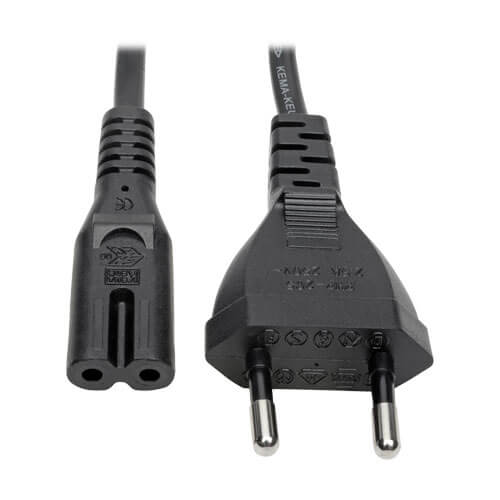 Tripp-Lite P059-006 | European Computer Power Cord, C7 to Schuko, 2.5A, 250V, 18 AWG, 6 ft. (1.83 m), Black