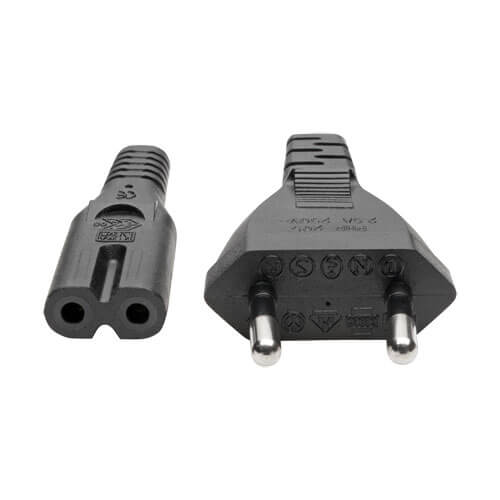 Tripp-Lite P059-006 | European Computer Power Cord, C7 to Schuko, 2.5A, 250V, 18 AWG, 6 ft. (1.83 m), Black