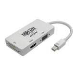 Tripp-Lite P137-06N-HDV4K6 | Keyspan Mini DisplayPort to VGA/DVI/HDMI All-in-One Video Converter Adapter, 4K 60 Hz HDMI, DP 1.2, White, 6 in.