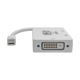 Tripp-Lite P137-06N-HDV4K6 | Keyspan Mini DisplayPort to VGA/DVI/HDMI All-in-One Video Converter Adapter, 4K 60 Hz HDMI, DP 1.2, White, 6 in.