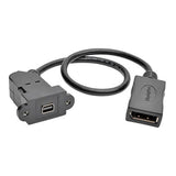 Tripp-Lite P169-001-KPA-BK | Mini DisplayPort to DisplayPort Keystone/Panel Mount Adapter Cable (F/F), Angled Connector, 1 ft. (0.3 m)