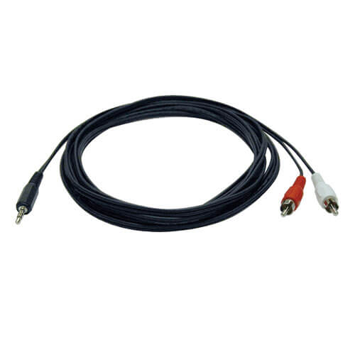 Tripp-Lite P314-012 | 3.5 mm Mini Stereo to RCA Audio Y Splitter Adapter Cable (M/2xM), 12 ft. (3.7 m)