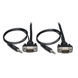 Tripp-Lite P504-006-SM | Low-Profile VGA High-Resolution RGB Coaxial Cable with Audio, (HD15 and 3.5mm M/M), 6 ft. (1.83 m)