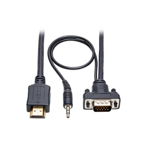 Tripp-Lite P566-003-VGA-A | HDMI to VGA + Audio Active Adapter Cable (HDMI to Low-Profile HD15 + 3.5 mm M/M), 3 ft. (0.9 m)