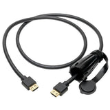 Tripp-Lite P569-003-IND | High-Speed HDMI Cable (M/M) - 4K 60 Hz, HDR, Industrial, IP68, Hooded Connector, Black, 3 ft.
