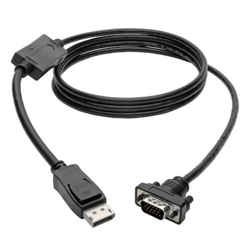 Tripp-Lite P581-006-VGA | DisplayPort to VGA Active Adapter Cable (DP with Latches to HD15 M/M), 6 ft. (1.8 m)