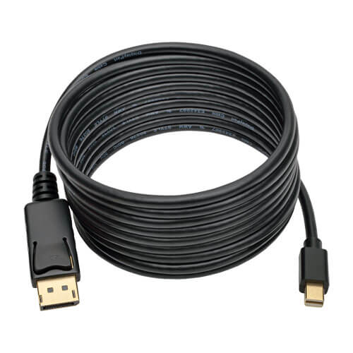 Tripp-Lite P583-010-BK | Mini DisplayPort to DisplayPort Adapter Cable (M/M), 4K 60 Hz, Black, 10 ft. (3.1 m)