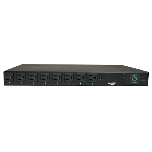 Tripp-Lite PDUMH15AT | 1.4kW Single-Phase Metered Automatic Transfer Switch PDU, 2 120V 5-15P 15A Inputs, 8 5-15R Outputs, 1U, TAA