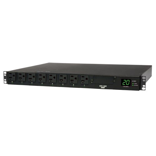 Tripp-Lite PDUMH20AT | 1.9kW Single-Phase Metered Automatic Transfer Switch PDU, 2 120V L5-20P / 5-20P Inputs, 16 5-15/20R Outputs, 1U, TAA