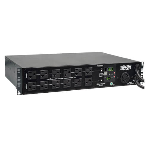 Tripp-Lite PDUMH30AT | 2.9kW Single-Phase Metered Automatic Transfer Switch PDU, 2 120V L5-30P Inputs, 24 5-15/20R & 1 L5-30R Outputs, 2U, TAA