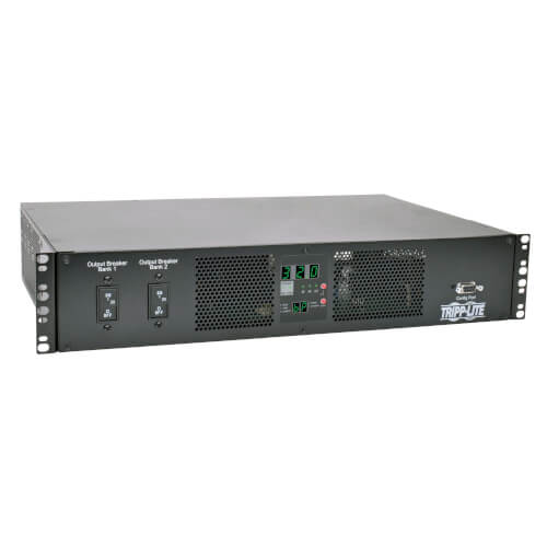Tripp-Lite PDUMH32HVAT | 7.7kW Single-Phase 200-240V Metered Automatic Transfer Switch PDU, 2 IEC309 32A Blue Inputs, 16 C13, 2 C19 Outlets, 2U, TAA