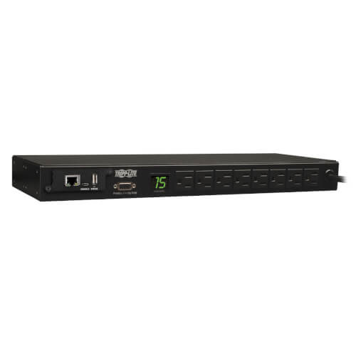 Tripp-Lite PDUMNH15 | 1.4kW Single-Phase Monitored PDU with LX Platform Interface, 120V Outlets (8 5-15R), 5-15P, 12 ft. (3.66 m) Cord, 1U Rack-Mount, TAA
