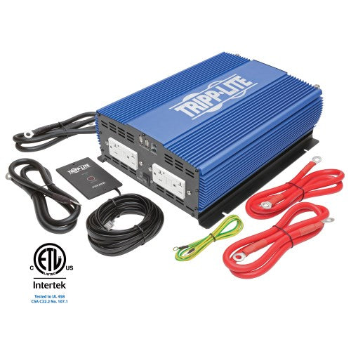 Tripp-Lite PINV2000HS | 2000W Heavy-Duty Industrial-Strength Mobile Power Inverter with 4 AC/2 USB - 2.0A/Battery Cables, Remote