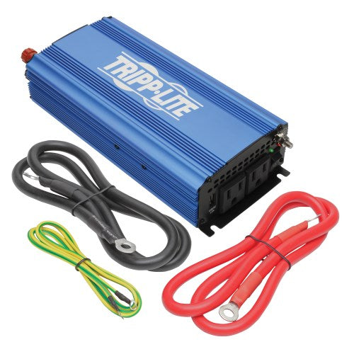 Tripp-Lite PINV750 | 750W Light-Duty Compact Power Inverter with 2 AC/1 USB - 2.0A/Battery Cables, Mobile