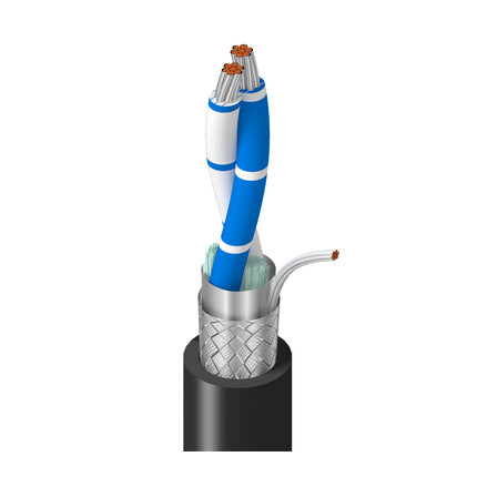 Belden 3105A 010500 | RS-485, 1 Pr, 22AWG, Str TC, PE Ins, OS+TC Brd, PVC Jkt, CM, PLTC, Sun Res, Oil Resistant