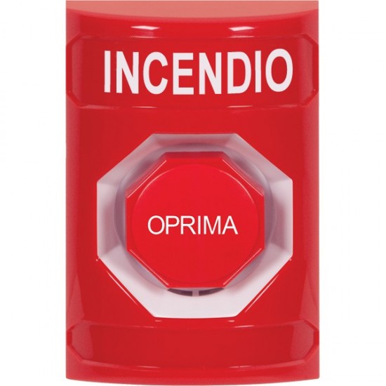 Safety Technology Intl (S.T.I.) SS-2002F-ES | Stopper Station Button No Cover - Fire - Red - SPANISH