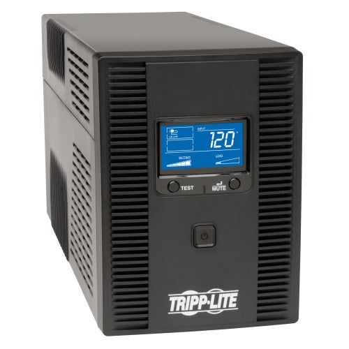 Tripp-Lite SMART1500LCDT | SmartPro LCD 120V 50/60Hz 1500VA 900W Line-Interactive UPS, AVR, Tower, LCD, USB, 10 Outlets