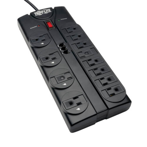 Tripp-Lite TLP1208TEL | Protect It! 12-Outlet Surge Protector, 8 ft. (2.43 m) Cord, 2160 Joules, Tel/Modem Protection