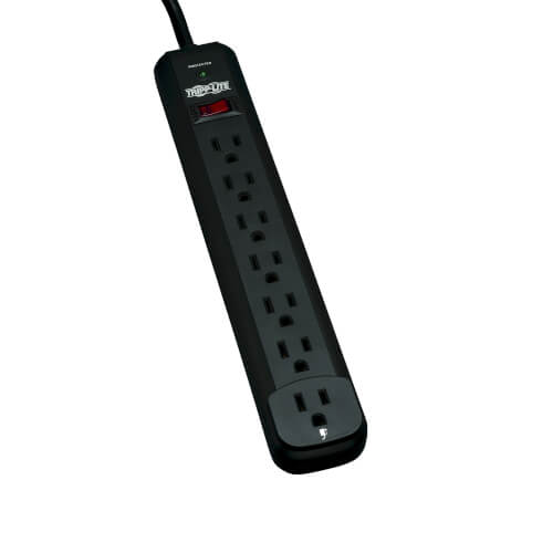 Tripp-Lite TLP712B | Protect It! 7-Outlet Surge Protector, 12 ft. Cord, 1080 Joules, Diagnostic LED, Black Housing