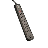 Tripp Lite TLP74RB | Protect It! 7-Outlet Surge Protector, 6 Right-Angle Outlets, 4 Ft. Cord, 1080 Joules, Diagnostic Led, Black Housing
