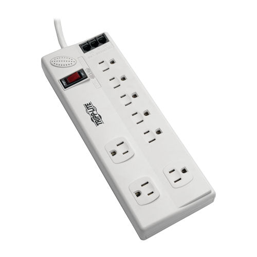 Tripp-Lite TLP808TELTAA | TAA-Compliant Protect It! 8-Outlet Computer Surge Protector, 8 ft. (2.43 m) Cord, 3150 Joules, Tel/Modem/Fax Protection