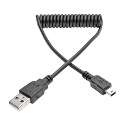 Tripp-Lite U030-006-COIL | USB 2.0 A to Mini-B Coiled Cable (M/M), 6 ft. (1.83 m)