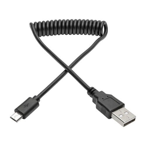 Tripp-Lite U050-006-COIL | USB 2.0 A to Micro-B Coiled Cable (M/M), 6 ft. (1.83 m)
