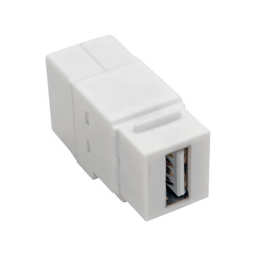 Tripp-Lite U060-000-KP-WH | USB 2.0 All-in-One Keystone/Panel Mount Coupler (F/F), White