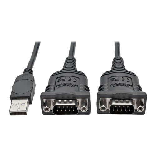 Tripp-Lite U209-006-2 | 2-Port USB to DB9 Serial FTDI Adapter Cable with COM Retention (M/M), 6 ft. (1.83 m)