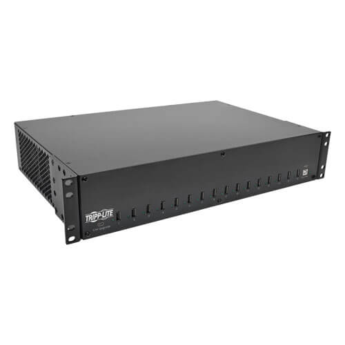 Tripp-Lite U280-016-RM2U | 16-Port USB Charging Station with Syncing, 5V 40A (200W) USB Charger Output, 2U Rack-Mount