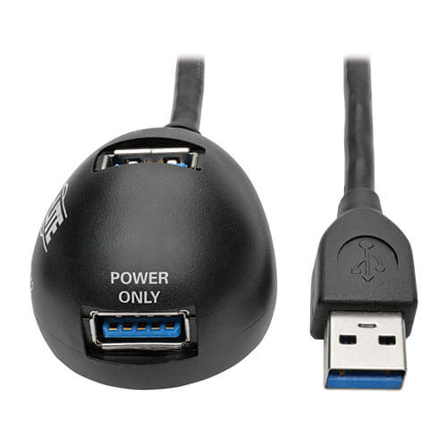Tripp-Lite U324-006-DSK2 | 2-Port USB 3.0 SuperSpeed Desktop Extension Cable (M/2xF), 6 ft. (1.83 m)
