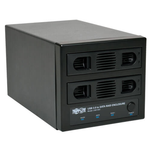 Tripp-Lite U357-002 | USB 3.0 SuperSpeed 2 Bay SATA Hard Drive RAID Enclosure w Fan for 3.5" and 2.5" drives