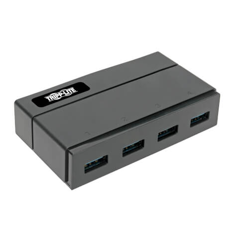 Tripp-Lite U360-004-2F | 4-Port USB 3.0 SuperSpeed Hub for Data and USB Charging - USB-A, BC 1.2, 2.4A