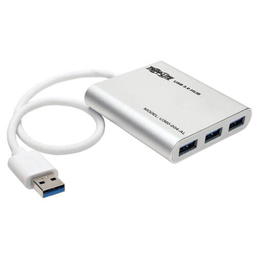 Tripp-Lite U360-004-AL | 4-Port Portable USB 3.0 SuperSpeed Mini Hub, Aluminum