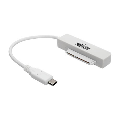 Tripp-Lite U438-06N-G1-W | USB 3.1 Gen 1 (5 Gbps) USB-C to SATA III Adapter Cable with UASP, 2.5 in. SATA Hard Drives, Thunderbolt 3 Compatible, White